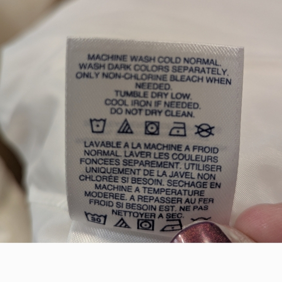 NWT Lands' End Women's Cream Puffer Jacket Real Down Feathers Plus Size 2X - Picture 7 of 9